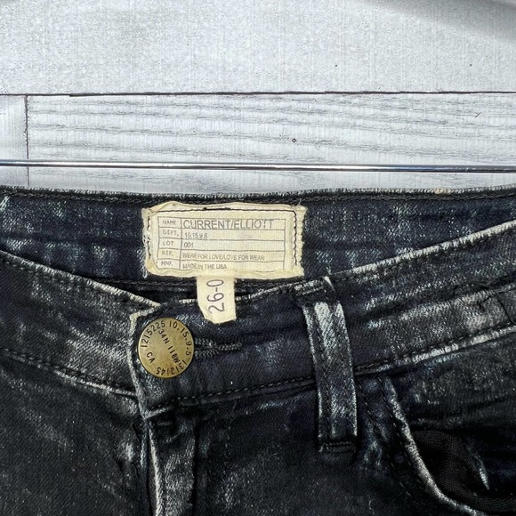 🍉 Current/Elliott Acid Wash Moto Jeans - Picture 4 of 5